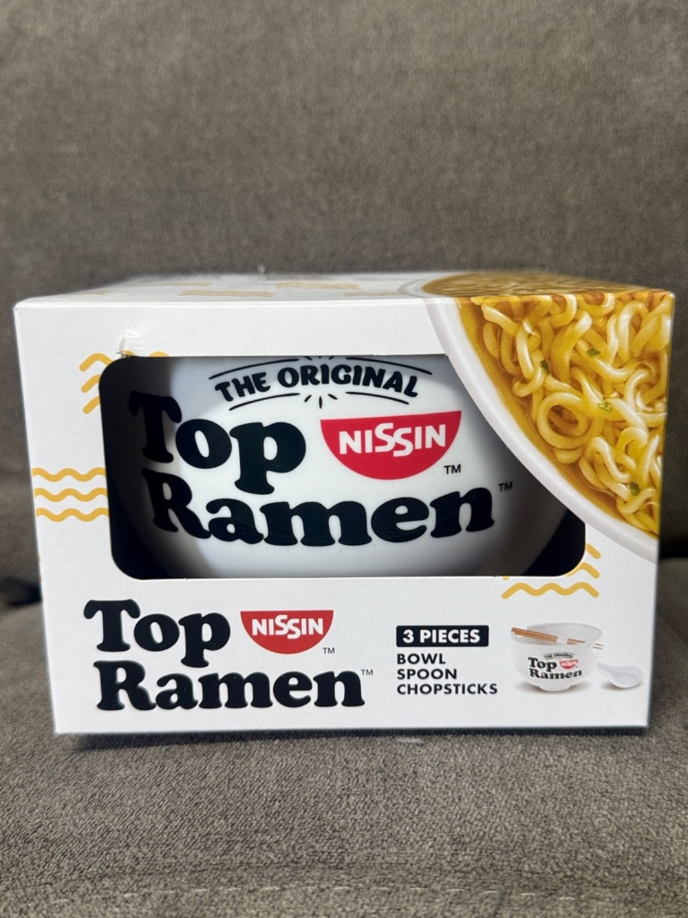 🍜🍜 Nissin Top Ramen White Bowl Set – 3-Piece Serving Set 🍜🍜